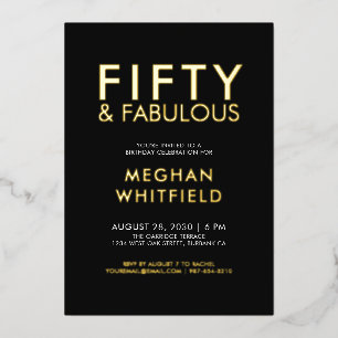 Gold Foil Fifty and Fabulous 50th Birthday Party