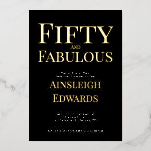 Gold Foil Fifty and Fabulous 50th Birthday Party