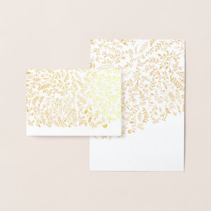 Gold Foil Floral Typography Thank You Card