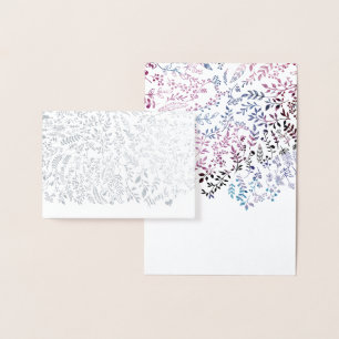 Gold Foil Floral Typography Thank You Foil Card