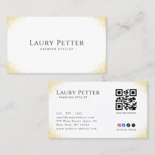 gold foil frame Professional QR Code Business Card