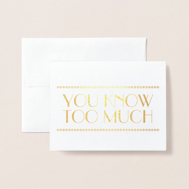 Gold Foil | Funny Bridesmaid or Maid of Honour Card (Front With Envelope)