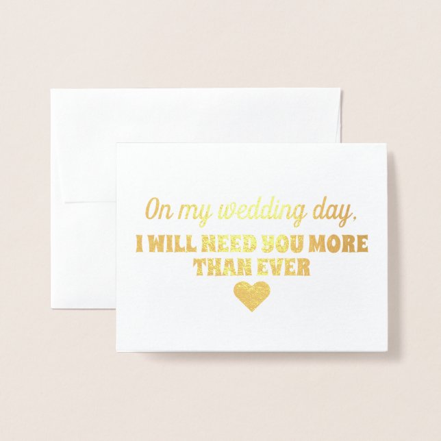 Gold Foil | Funny Bridesmaid or Maid of Honour Foil Card (Front With Envelope)
