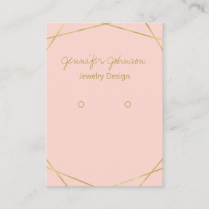 Gold Foil Geometric Earring Holder Display Card