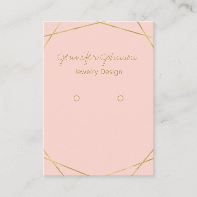 Gold Foil Geometric Earring Holder Display Card (Front)