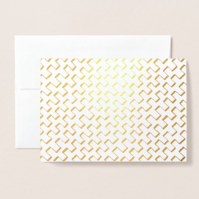 Gold Foil Geometric Painted Pattern Card (Front With Envelope)