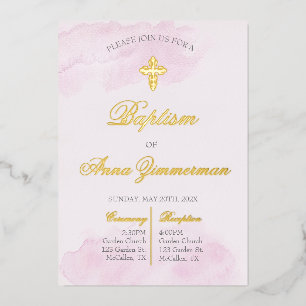 Gold foil girl baptism 