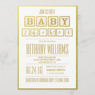 GOLD FOIL GLAMOR BABY SHOWER INVITATION