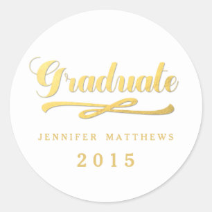 Gold Foil Glamour   Graduation Sticker