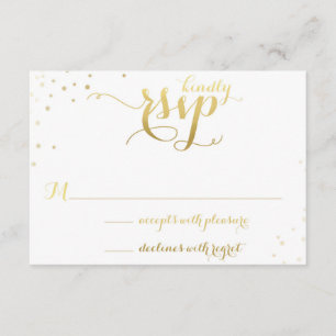 Gold Foil Glamour Wedding Invitation RSVP Card