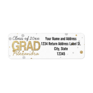 Gold Foil Glitter Confetti Graduation Party Custom