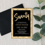 Gold Foil Glitter Seventy 70th Birthday Invitation<br><div class="desc">This is a 70th birthday invitation with a gold glitter and foil design.



black white gold shiny sparkly sparkle girl girl's girly boy guy guys 70 70th seventy seventieth</div>