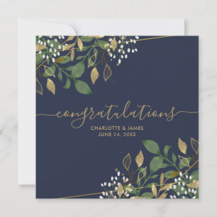 Gold Foil Glitter Wedding Congratulations Card