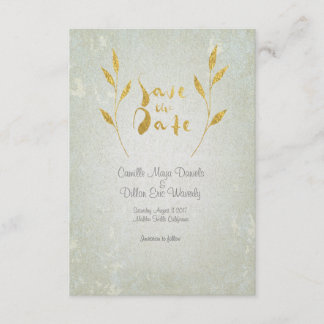Gold Foil Gold Leaf-Effect Save-The-Date Wedding Save The Date