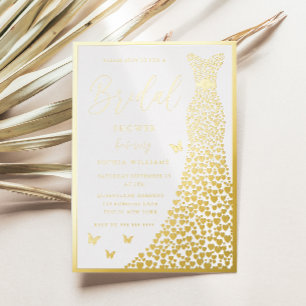 Gold Foil Gown Elegant Bridal Shower Real Golden 