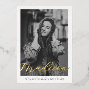 Gold Foil Graduation Announcement
