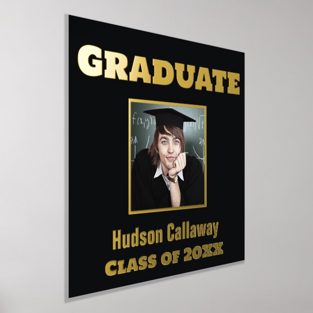 Gold Foil Graduation Poster Your Photo  (Laydown)