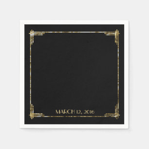 Gold Foil Great Gatsby Art Deco Cocktail Napkins