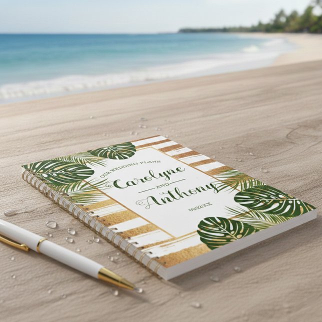 Gold Foil & Green Palm Leaf Beach Wedding Planner (Creator Uploaded)
