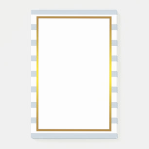 Gold Foil Grey Stripe white clean Post-it Notes
