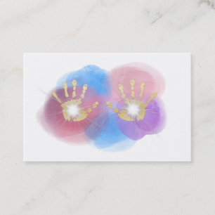 *~* Gold Foil Hands Healing Radiating Reiki Energy Business Card
