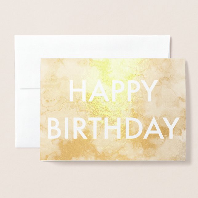 Gold Foil Happy Birthday card (Front With Envelope)