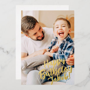 Gold Foil Happy Birthday Custom Photo
