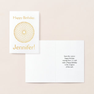 Gold Foil "Happy Birthday, Jennifer!" Card