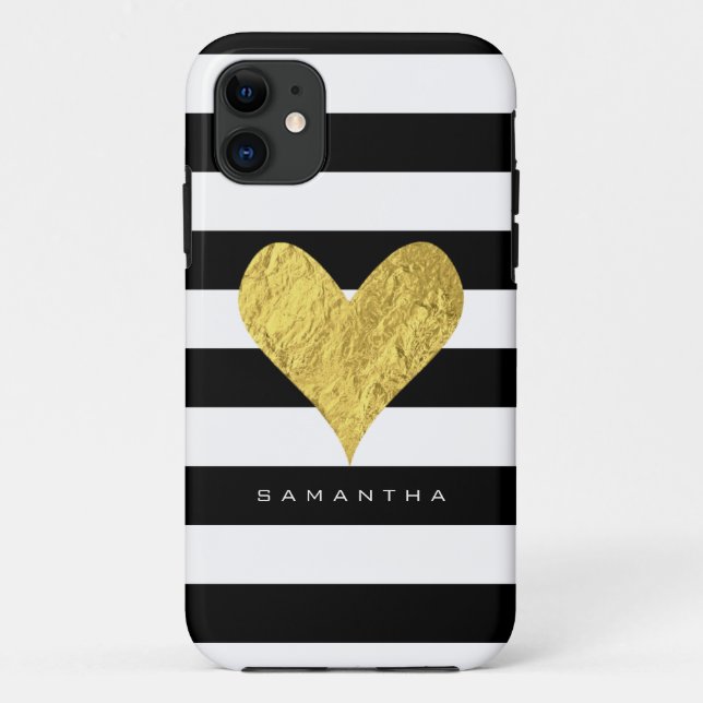 Gold Foil Heart Case-Mate iPhone Case (Back)