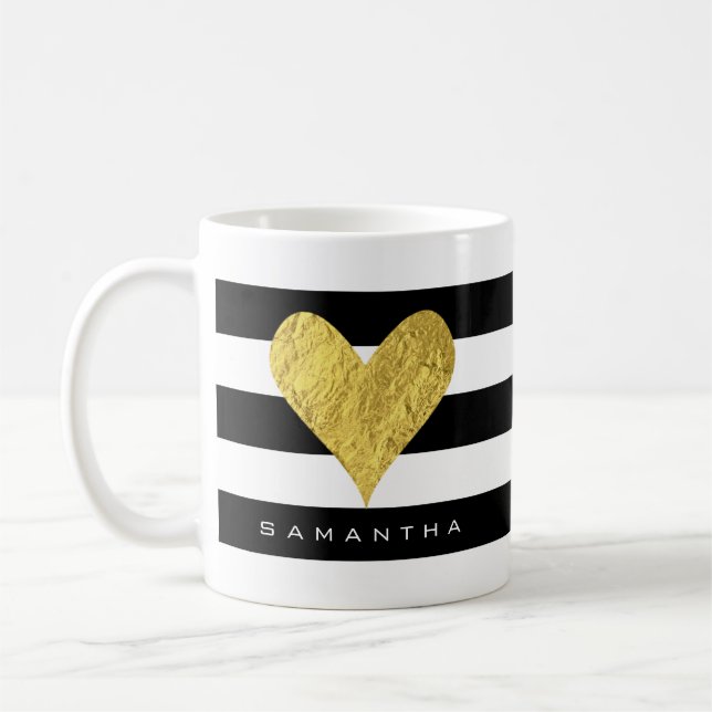 Gold Foil Heart Coffee Mug (Left)