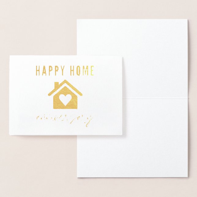 Gold Foil Heart House Home Anniversary Card (Display)