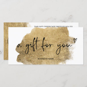 gold foil heart logo gift certificate