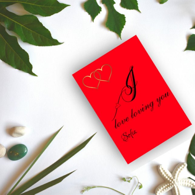 Gold foil heart name wishes Flat Holiday Card (Creator Uploaded)