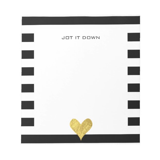 Gold Foil Heart Notepad (Front)