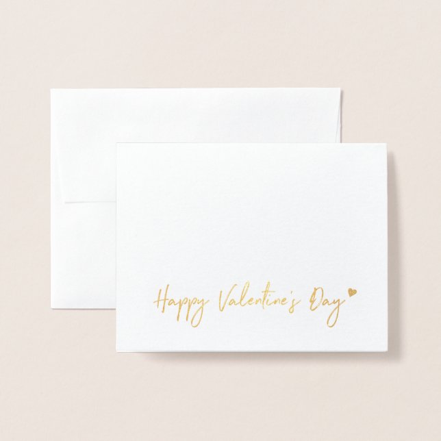 Gold Foil Heart Wreath Valentine's Day Card (Front With Envelope)