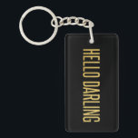 Gold Foil Hello Darling on Black<br><div class="desc">Modern,  chic and trendy gold foil text that reads hello darling—perfect for a trendy chic girl.</div>
