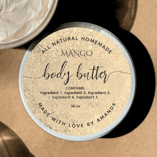 Gold foil Homemade BODY BUTTER Label