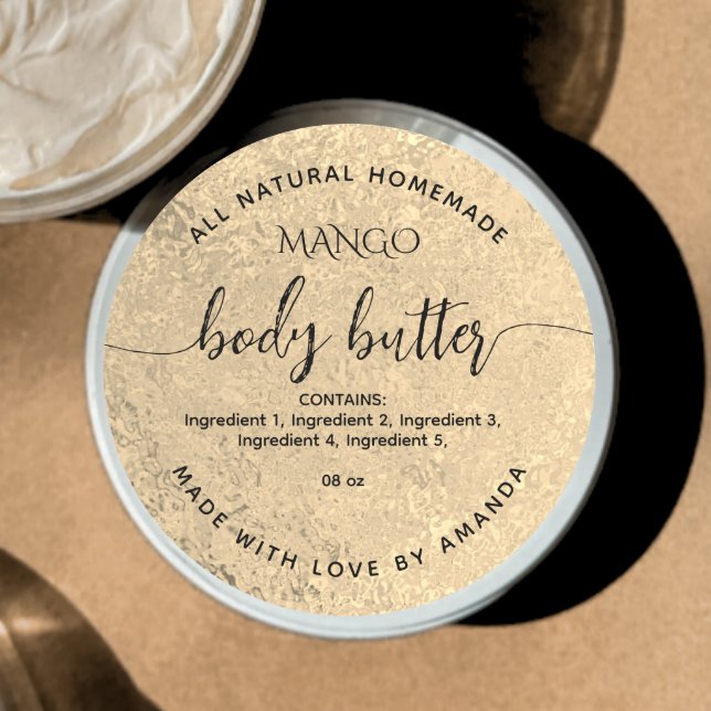 Gold foil Homemade BODY BUTTER Label (Creator Uploaded)