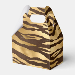Gold Foil Jungle Tiger Favour Box