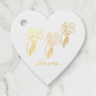 Gold Foil 'Keep Going' Heart Gift Tags 