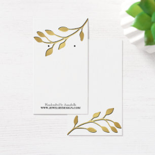 Gold Foil Leaf Earring Jewellery Display Custom
