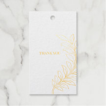 Gold Foil Leaf Thank You Tag