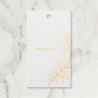 Gold Foil Leaf Thank You Tag