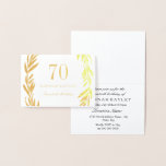 Gold Foil Leaf Wreath 70th Birthday Invitation<br><div class="desc">Gold Foil Leaf Wreath 70th Birthday Invitation

Matching collection in Niche and Nest store. Artwork by www.EssemCreatives.etsy.com’</div>
