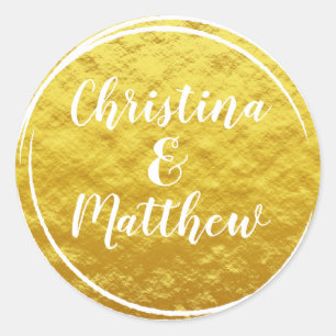 Gold Foil Look Wedding Envelope Seal