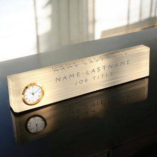 Gold Foil Luxury Professional Executive Nameplate