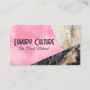 Gold Foil Marble Pink Texture Lux Business Card