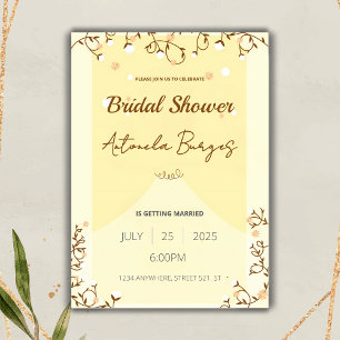 Gold Foil Mediterranean Bridal Shower Invitation