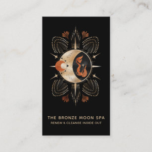 *~* Gold Foil Mermaid Bronze Star Moon Spa Business Card