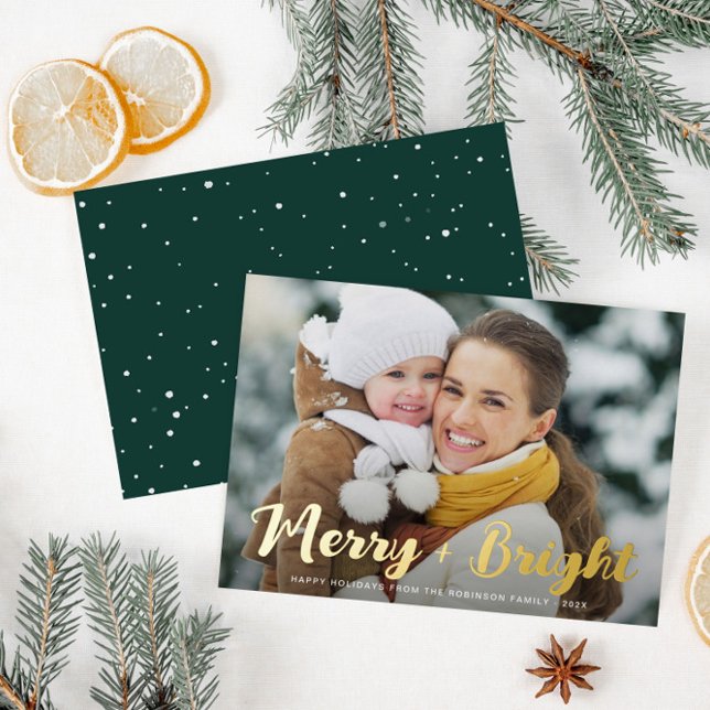 gold foil merry bright Christmas card (Creator Uploaded)